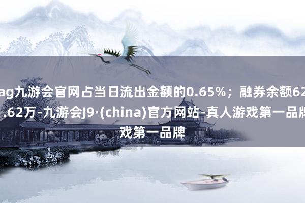 ag九游会官网占当日流出金额的0.65%；融券余额621.62万-九游会J9·(china)官方网站-真人游戏第一品牌