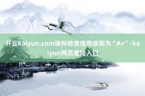 开云kaiyun.com瑞科转债信用级别为“A+”-kaiyun网页登陆入口