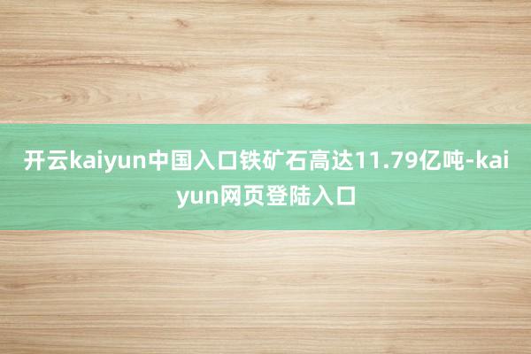 开云kaiyun中国入口铁矿石高达11.79亿吨-kaiyun网页登陆入口