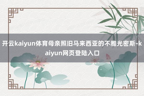 开云kaiyun体育母亲照旧马来西亚的不雅光密斯-kaiyun网页登陆入口